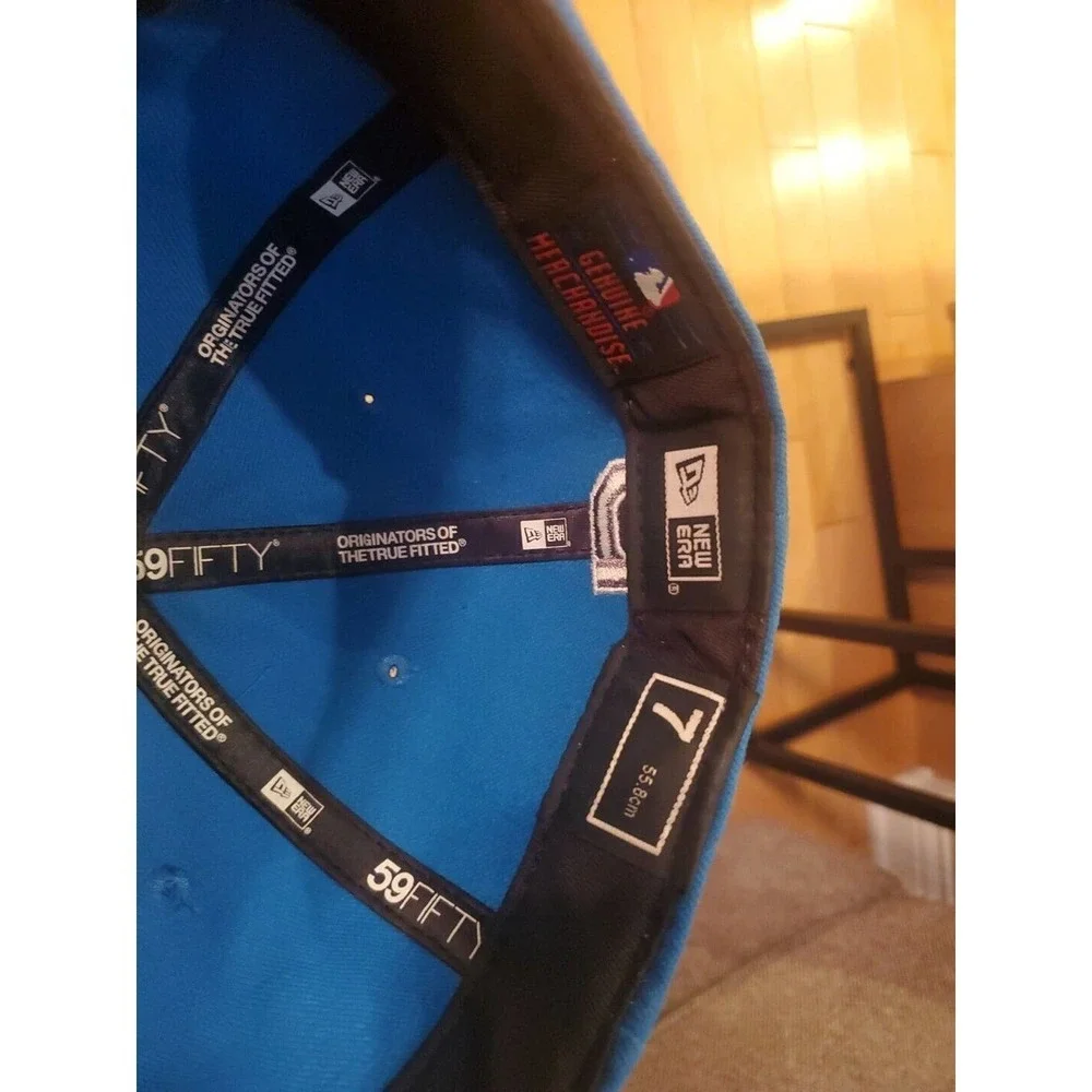 New Era 59 Fifty Cleveland Indians Fitted Cap, Blue, Size 7. Unique And Rare!